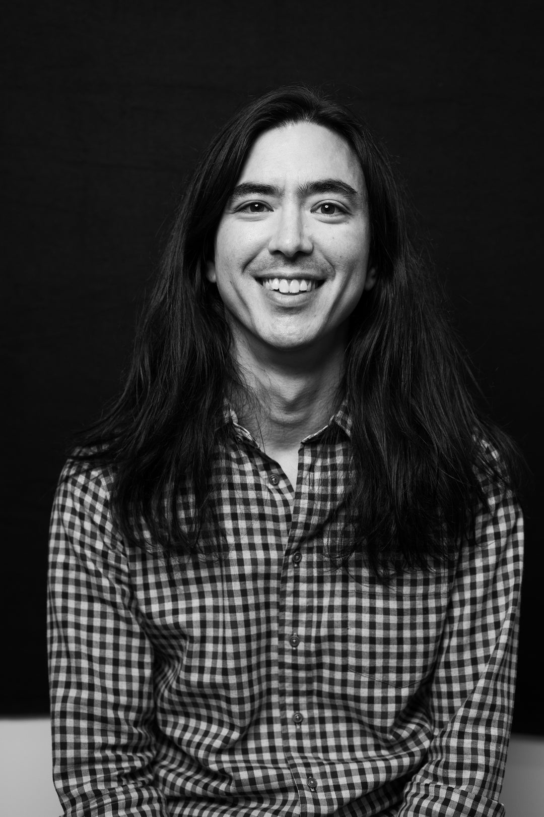 Black and white portrait of Homemade Ramen cookbook author, Sho Spaeth.