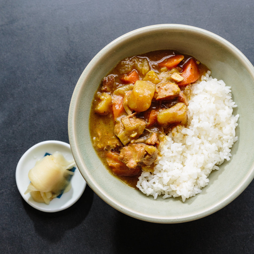 Japanese curry made with a homemade curry brick and premium artisanal ingredients