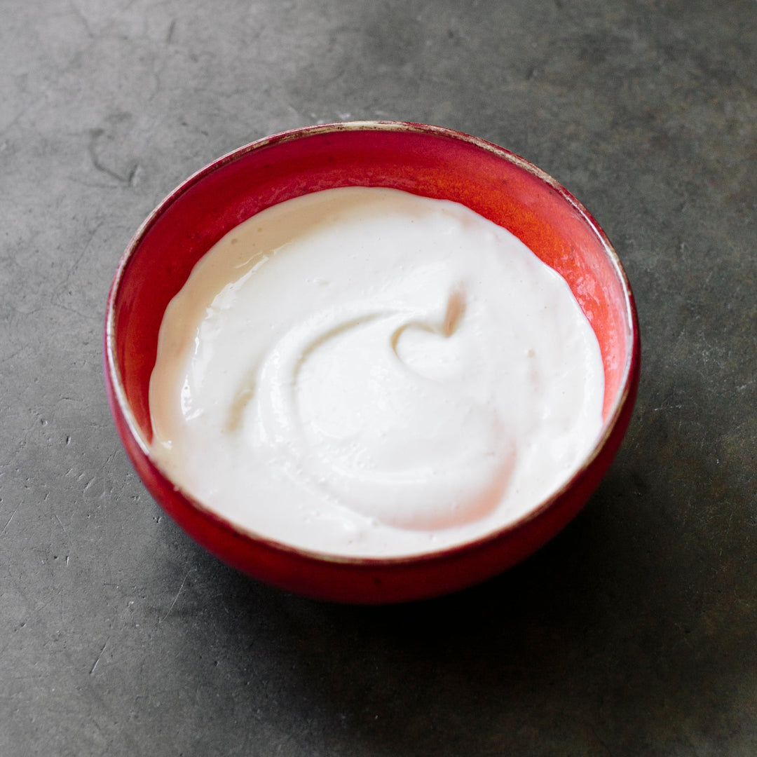 Homemade Japanese-style mayonnaise made with rice vinegar and shio koji