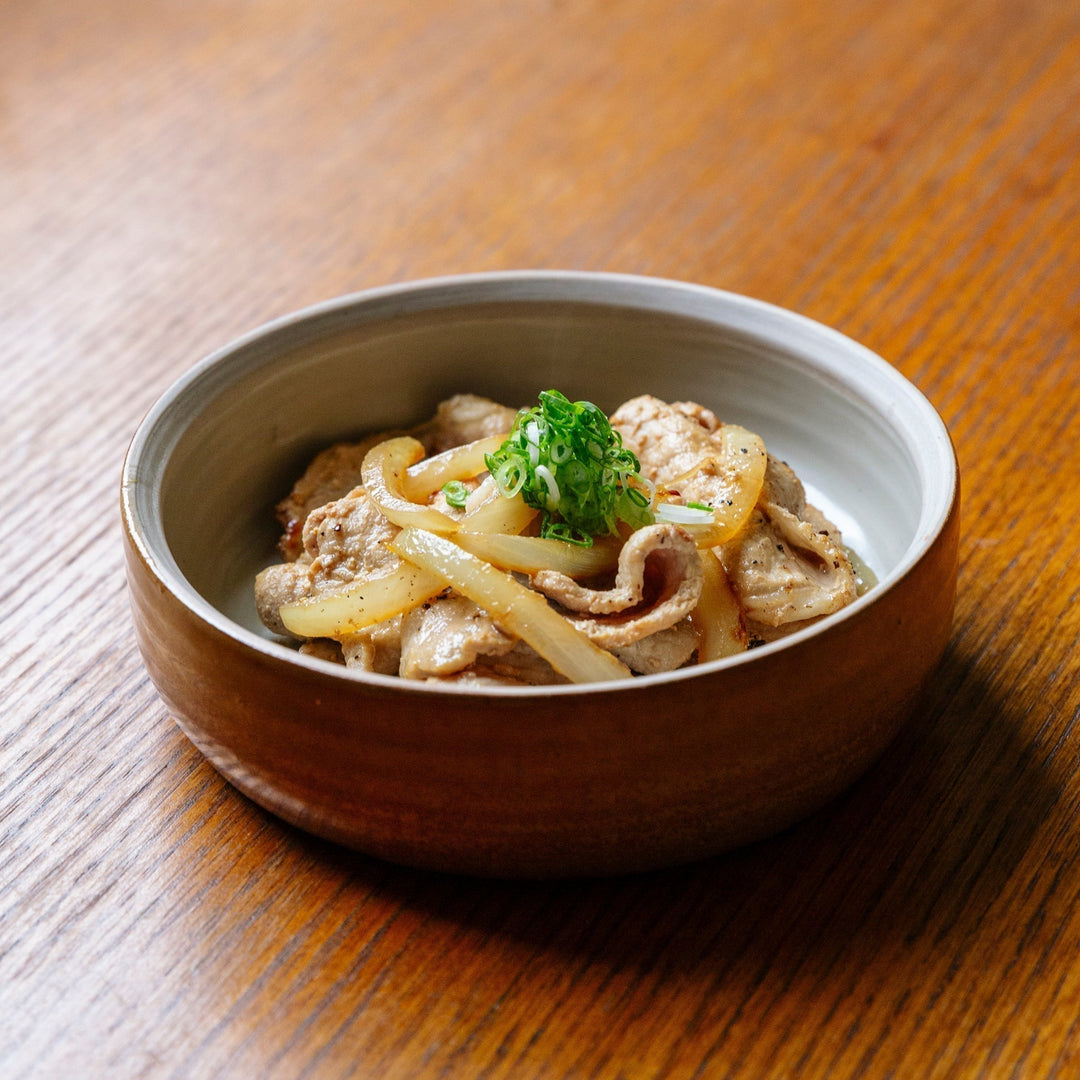 Sautéed pork with brown rice vinegar and ume sauce