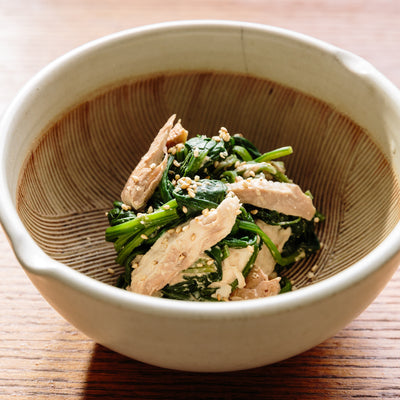 Turkey and Spinach Salad with Shira-ae