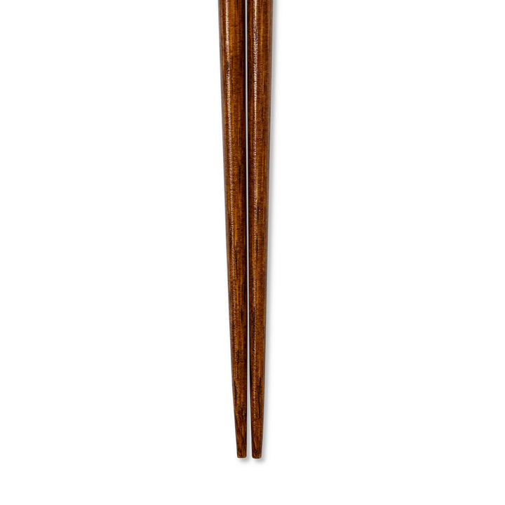 Zoomed in image of bottoms of Urushi (Lacquered) Serving Chopsticks - 30cm