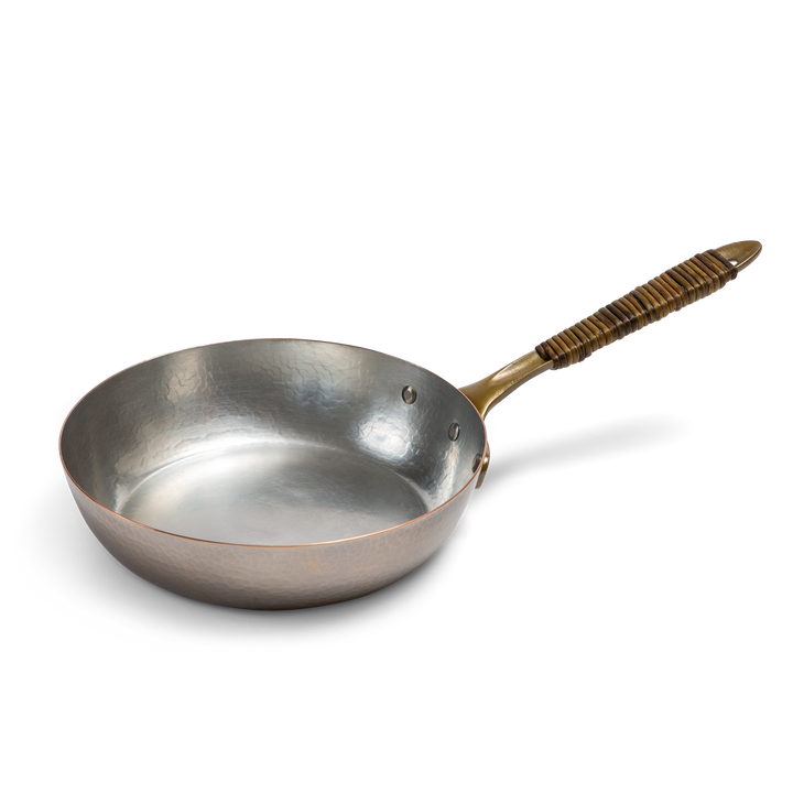 Frying pan with vine-wrapped handle - large