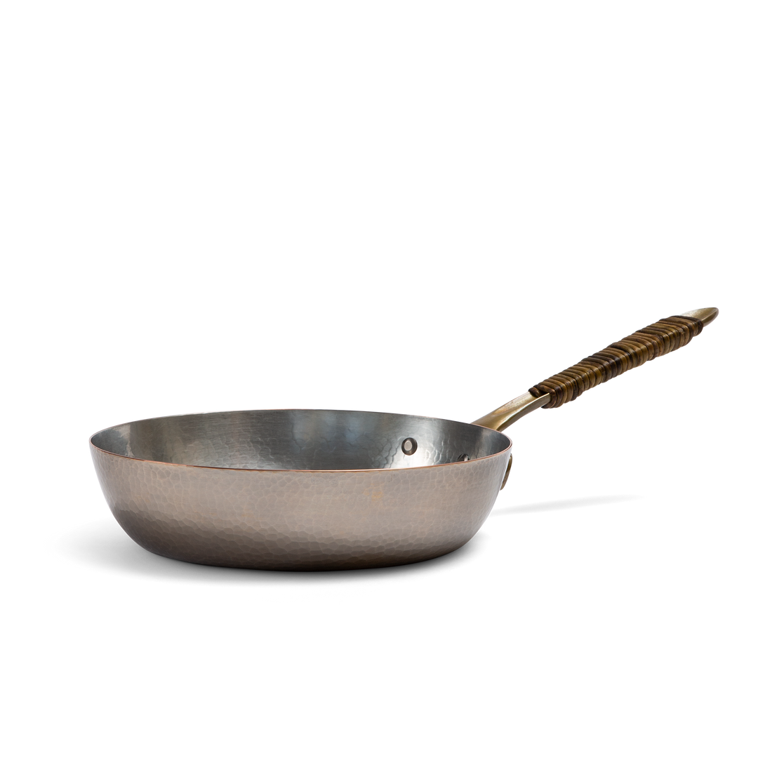 Frying pan with vine-wrapped handle - large