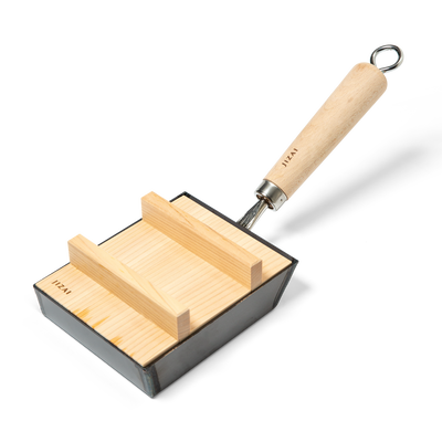 Iron Tamagoyaki Pan with Wooden Lid