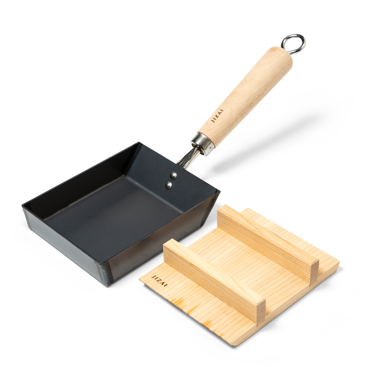 Iron Tamagoyaki Pan with Wooden Lid