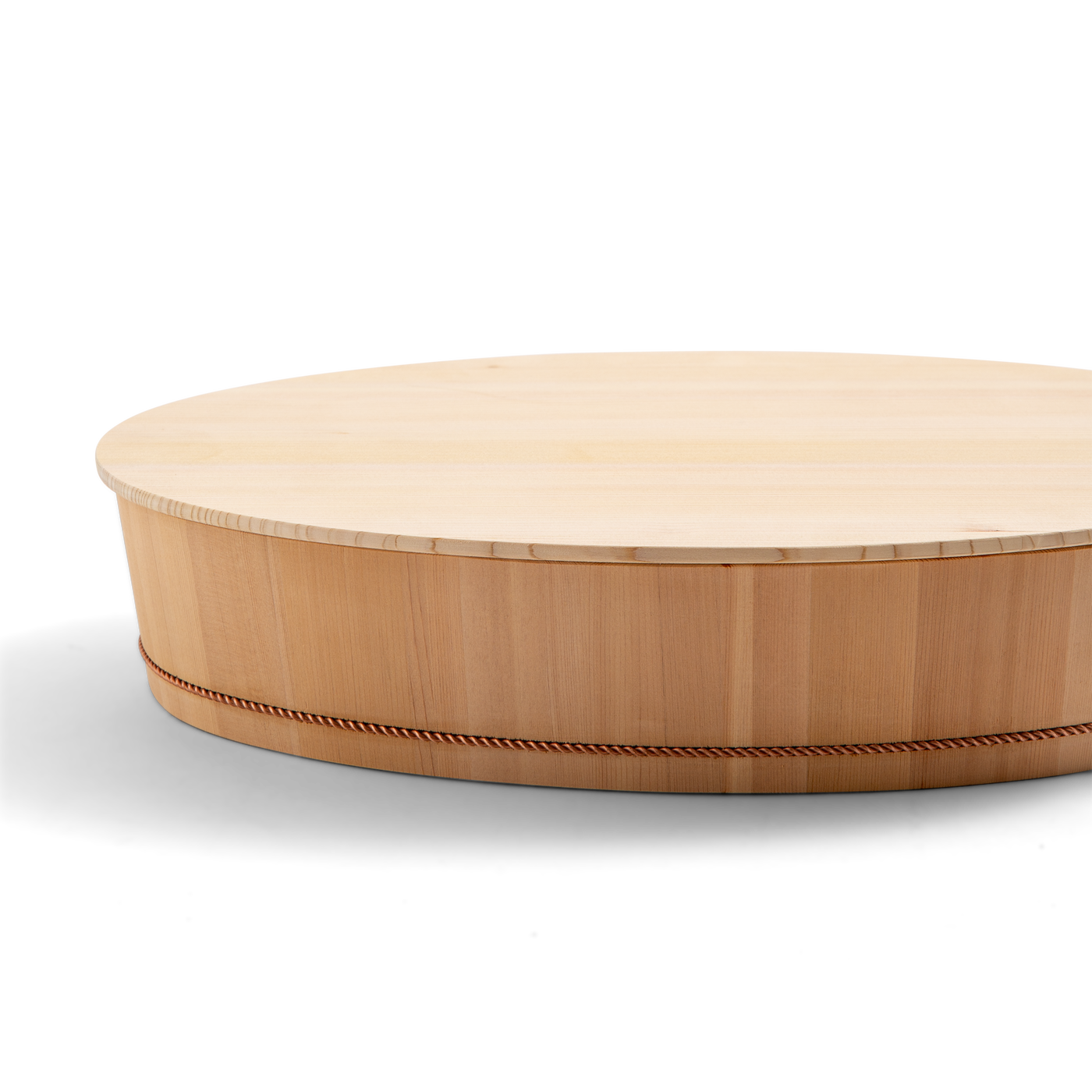 Oval Wooden Container with Lid & Serving Spoon