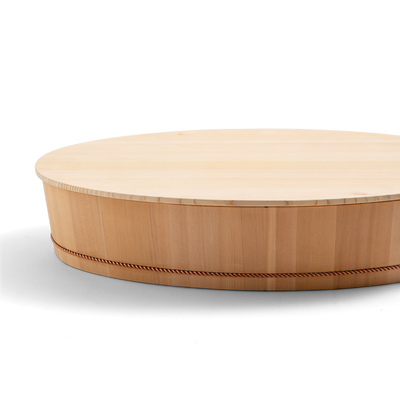 Oval Wooden Container with Lid & Serving Spoon