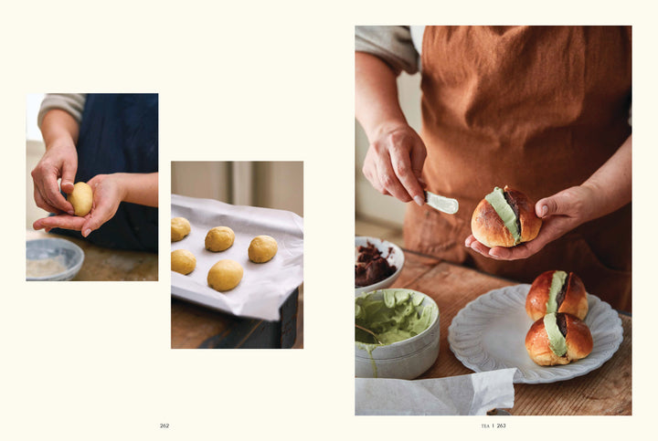 Preparing recipe on a wooden table.