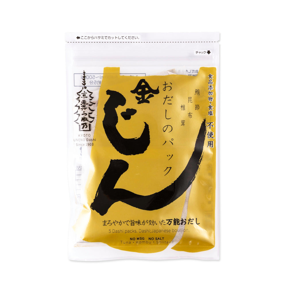 Yellow Dashi Pack package with black text on a white background