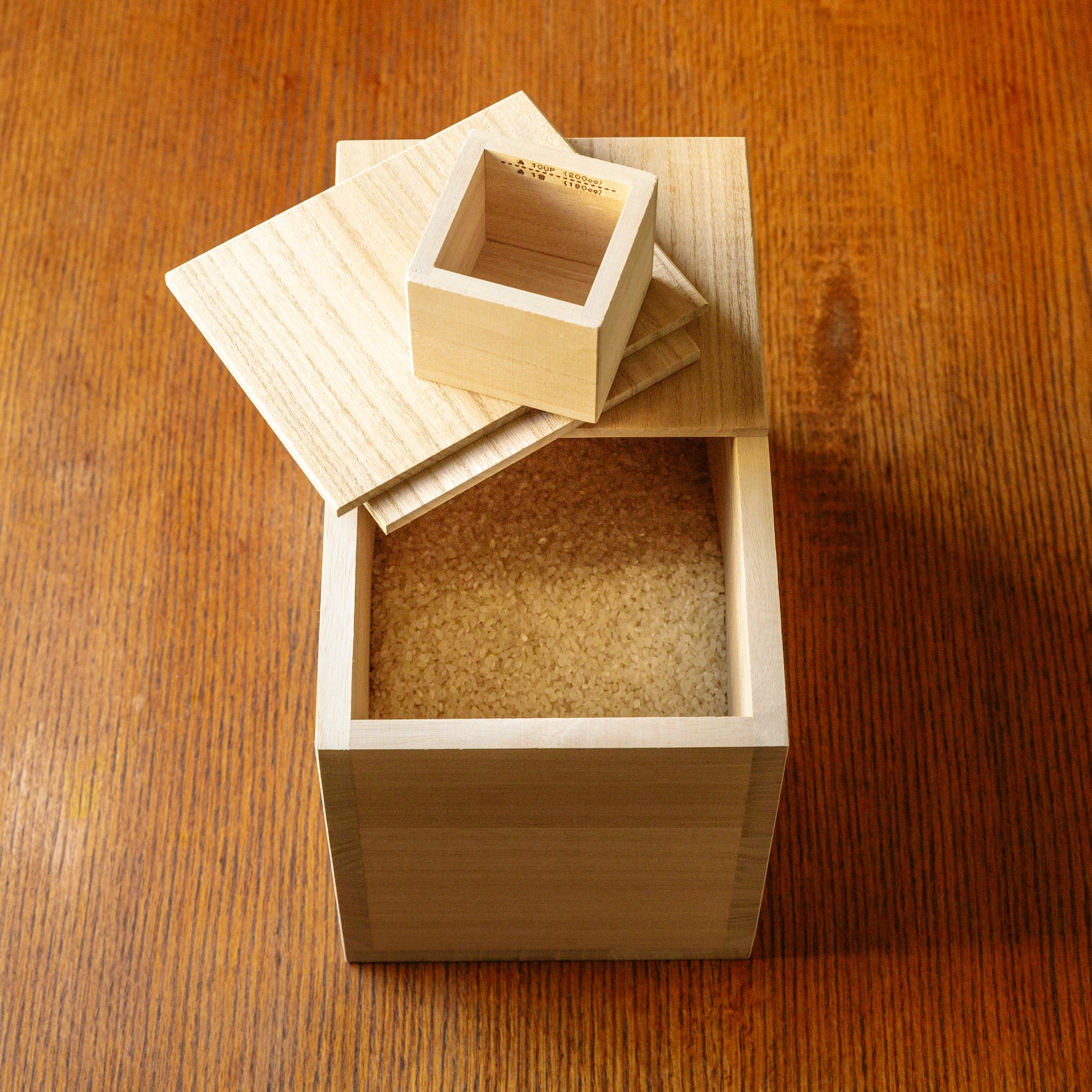 Wooden Rice Storage Box 5kg - Thumbnail 5