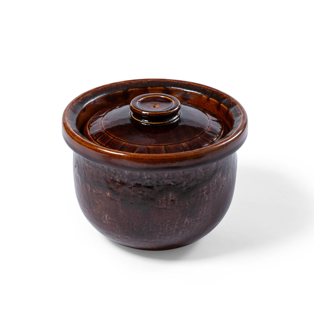 Clay Rice Storage Clay Rice Pot Brown | Jizai Dougu | Handmade in Shiga – The Japanese Pantry